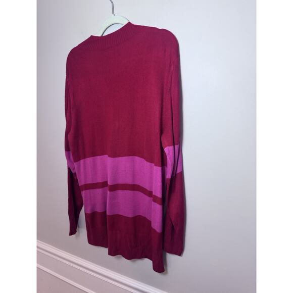 Madeleine Thompson Womens Red Knit Ribbed Trim Cardigan Sweater L NWT Valentine - Picture 12 of 12